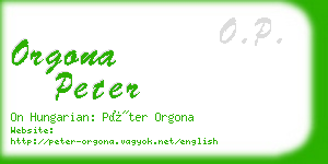 orgona peter business card